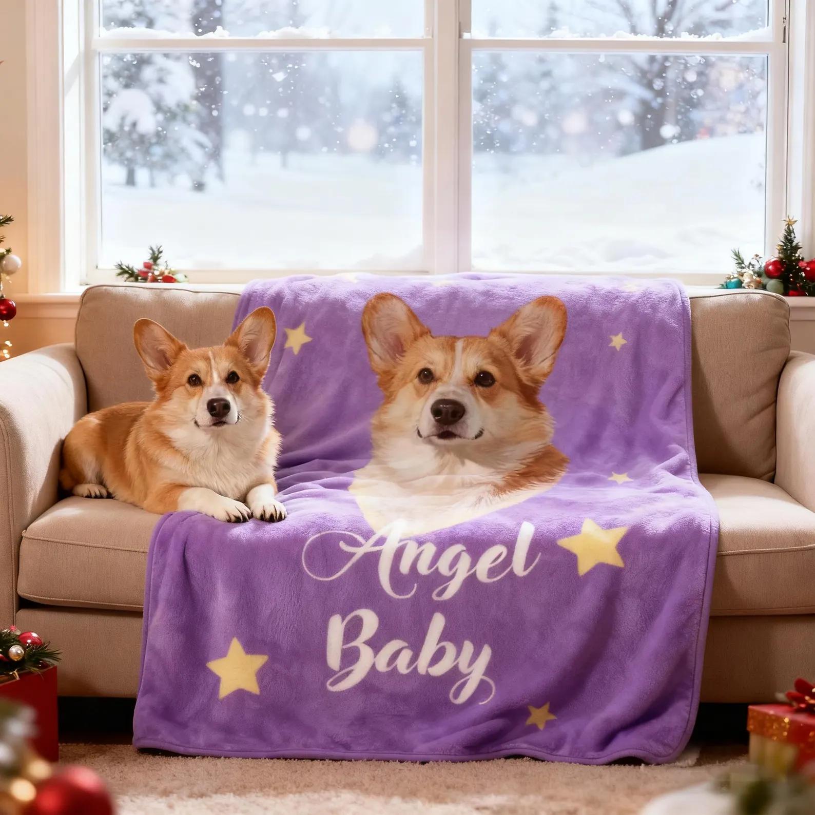 Custom Hand-Draw Pet Portrait Blanket