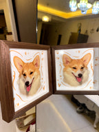 A Custom Hand-Drawn Pet Portrait Frame
