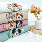 Personalized Embroidered Pet Sweatshirt with Portrait From Photo and Name, Gifts For Pet Owners