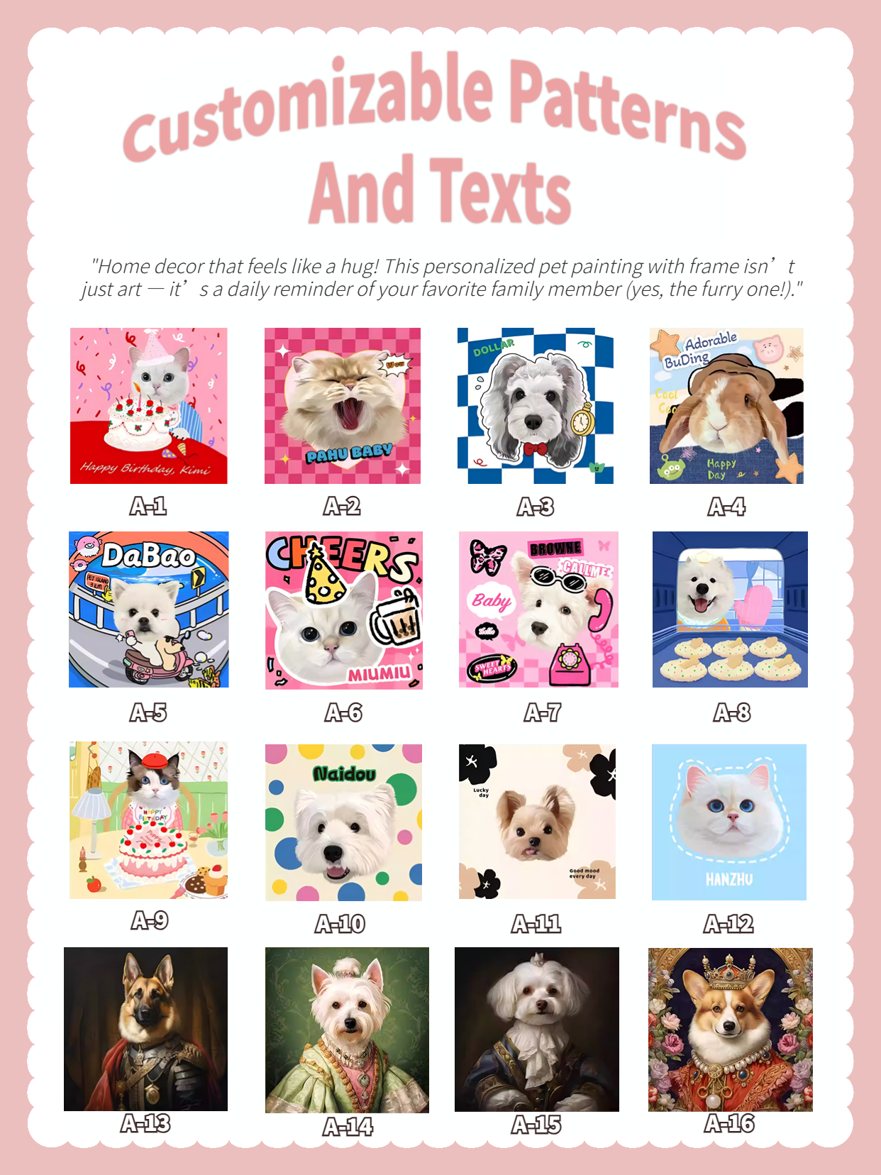 Custom Hand-Draw Pet Portrait Oil Painting