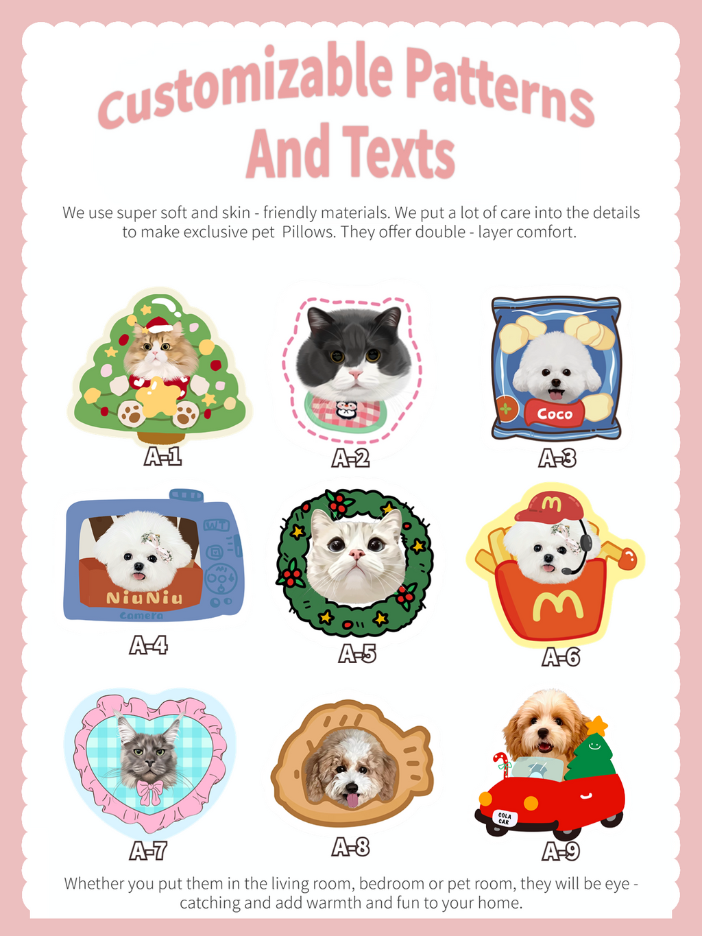 Custom Hand-Draw Pet Portrait Pillow