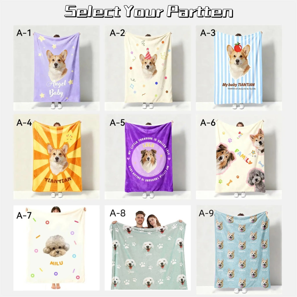 Custom Hand-Draw Pet Portrait Blanket